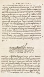 الصفحة 57 من كتاب "De Magnete" بقلم ويليام جيلبرت ، لندن 1600 (طباعة)